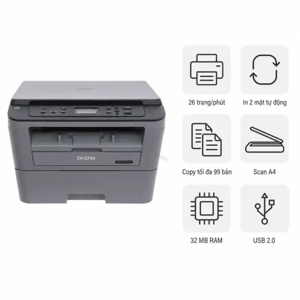 Máy in laser đen trắng đa năng Brother DCP-L2520D