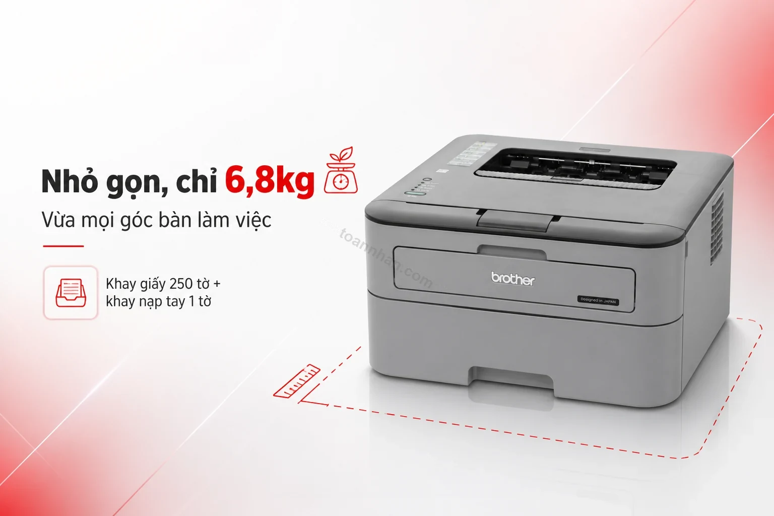Máy in Brother HL-L2321D thân máy nhỏ gọn 6,8kg