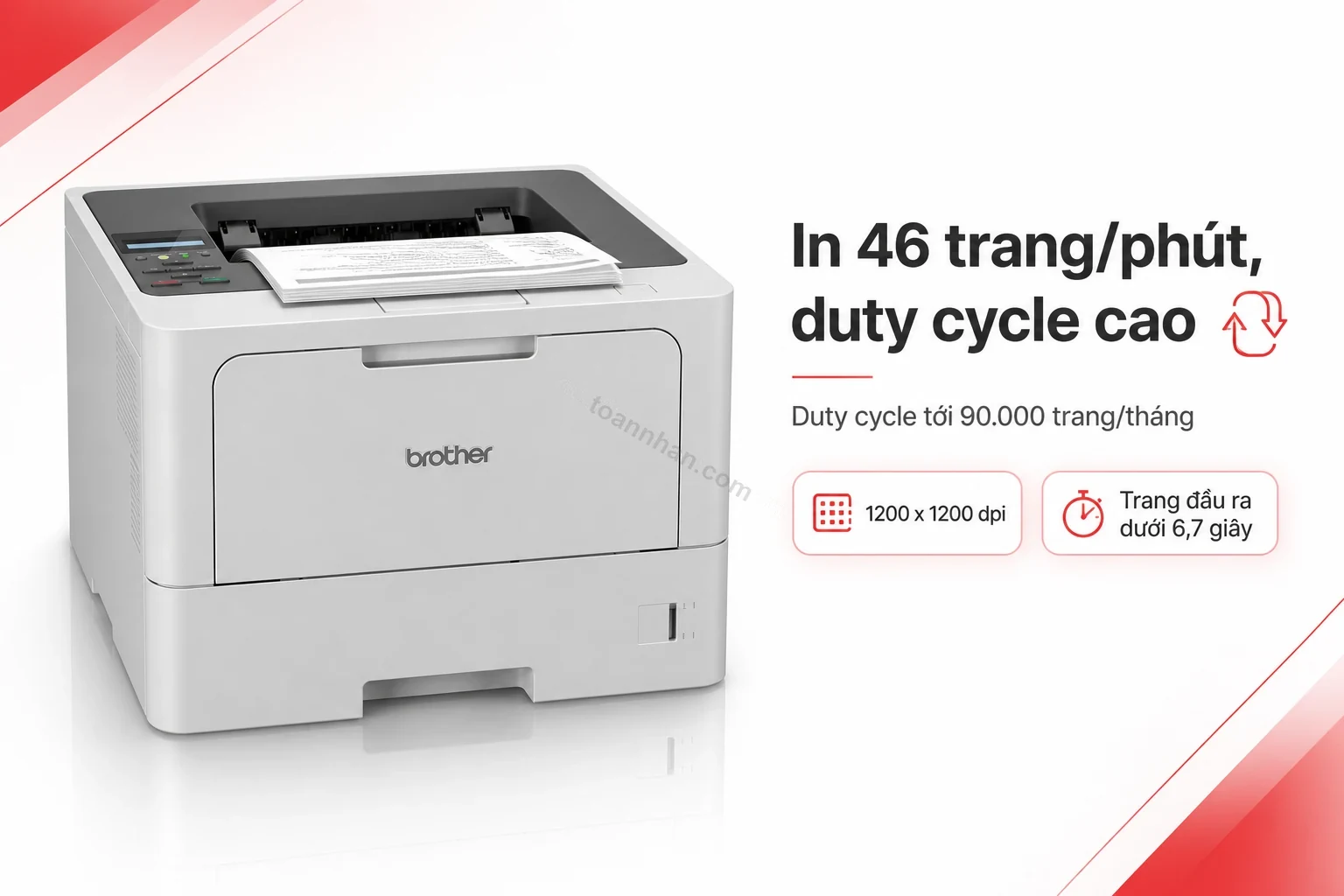 Máy in Brother HL-L5210DN in tốc độ cao 46 trang mỗi phút