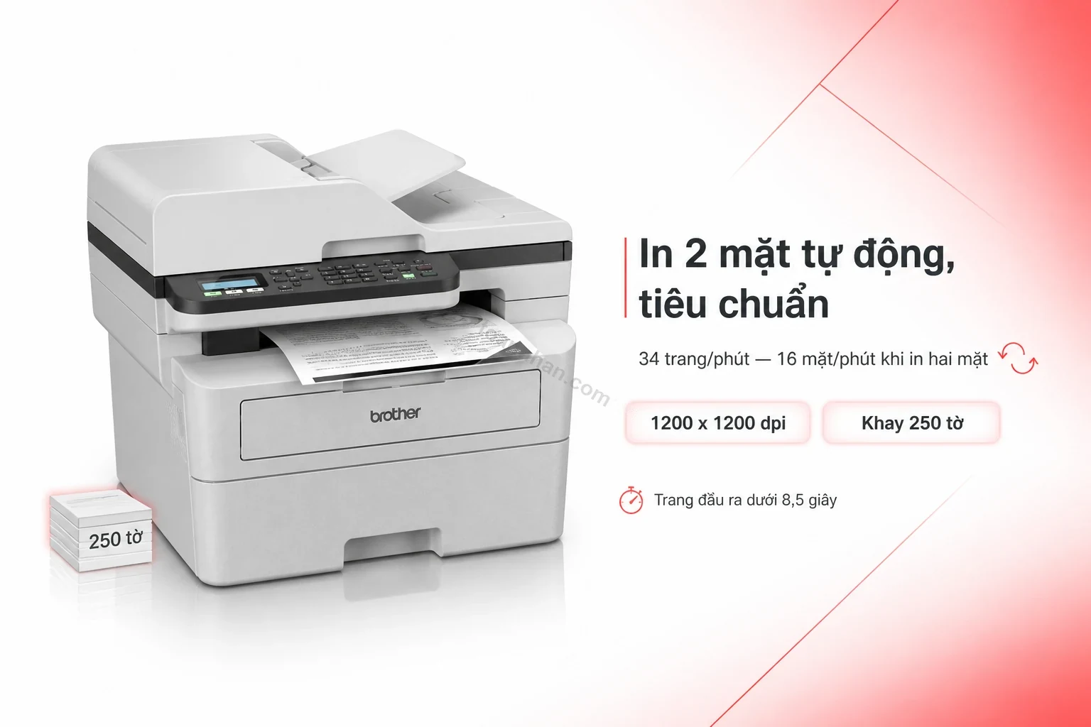 Máy in Brother MFC-B7810DW in 2 mặt tự động, khay giấy 250 tờ
