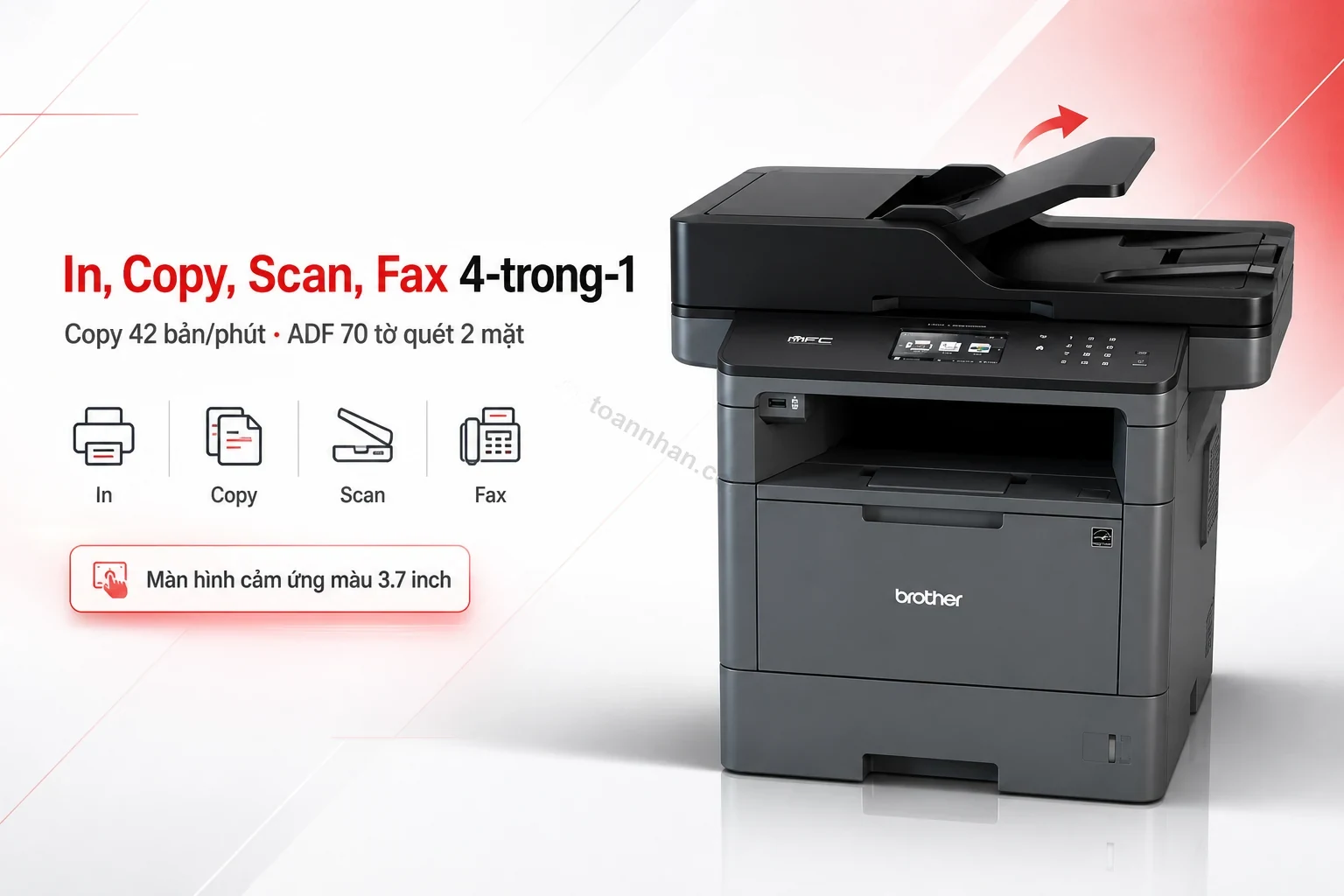 Màn hình cảm ứng và bảng điều khiển máy in đa năng Brother MFC-L5900DW