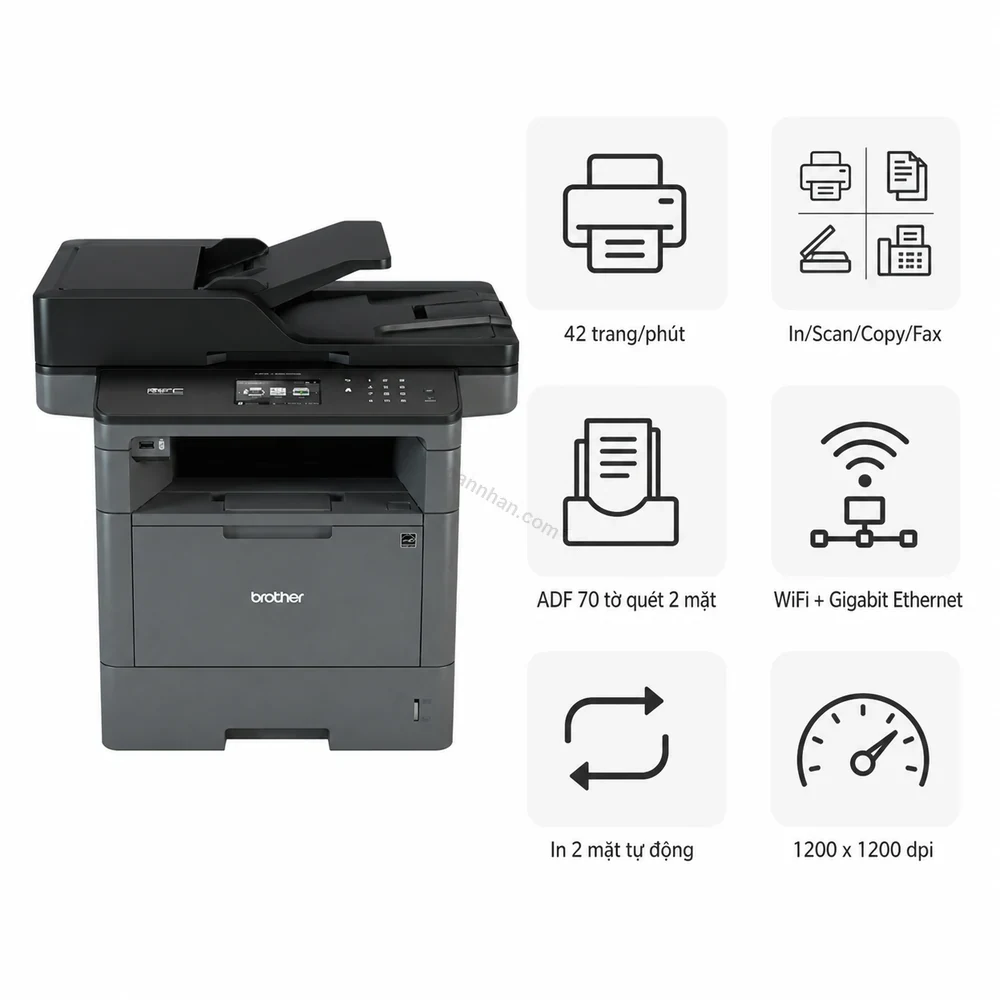 Máy in laser đen trắng đa năng Brother MFC-L5900DW