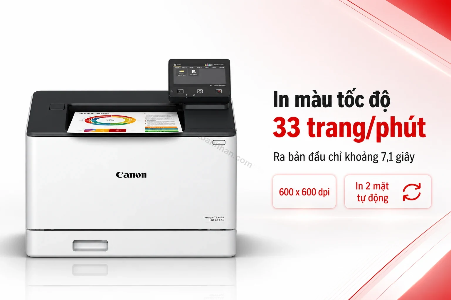 Bản in màu sắc nét tốc độ 33 trang/phút từ Canon LBP674Cx