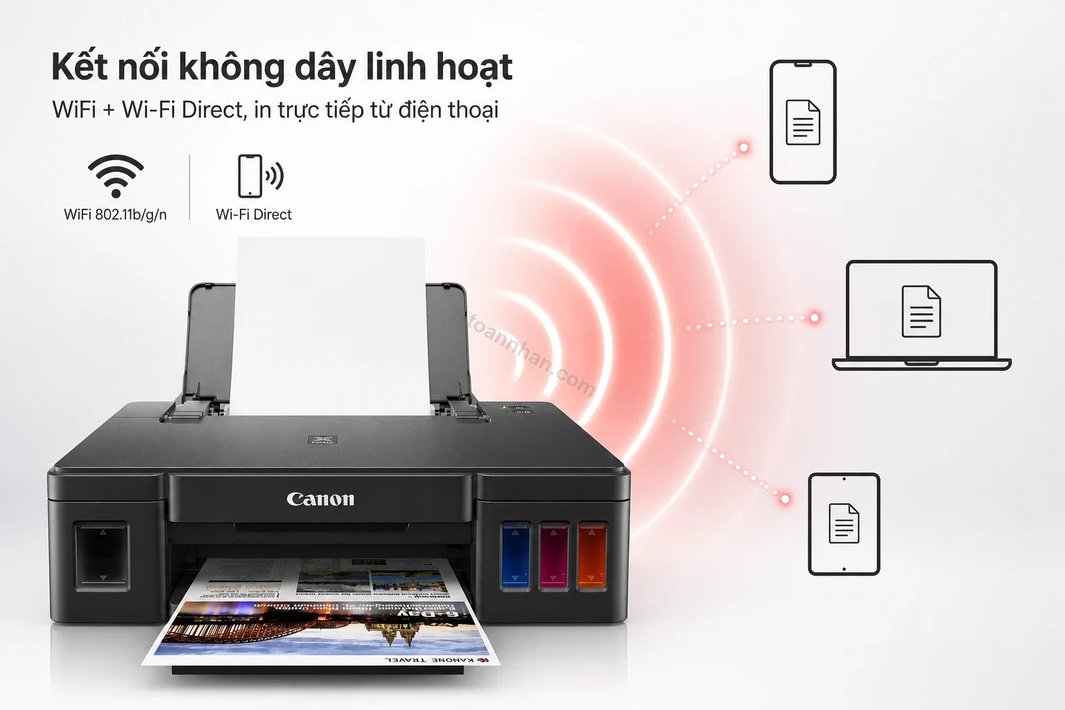 In không dây từ điện thoại qua WiFi trên Canon MF641Cw