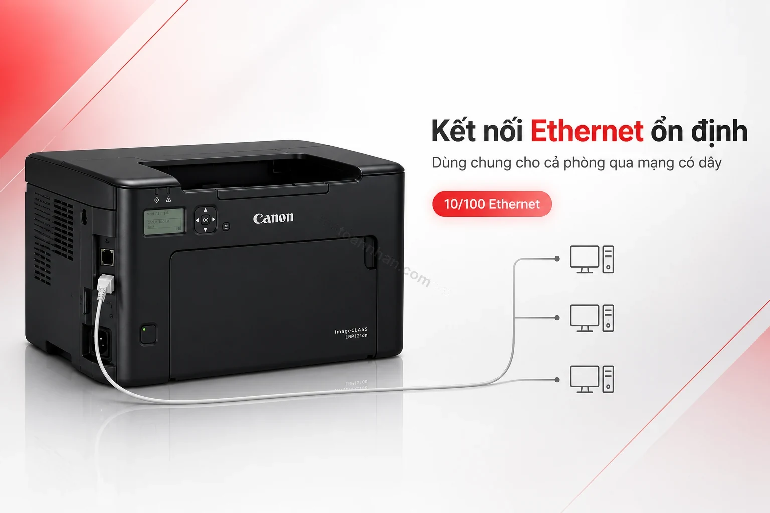Cổng Ethernet phía sau máy in Canon imageCLASS LBP121DN