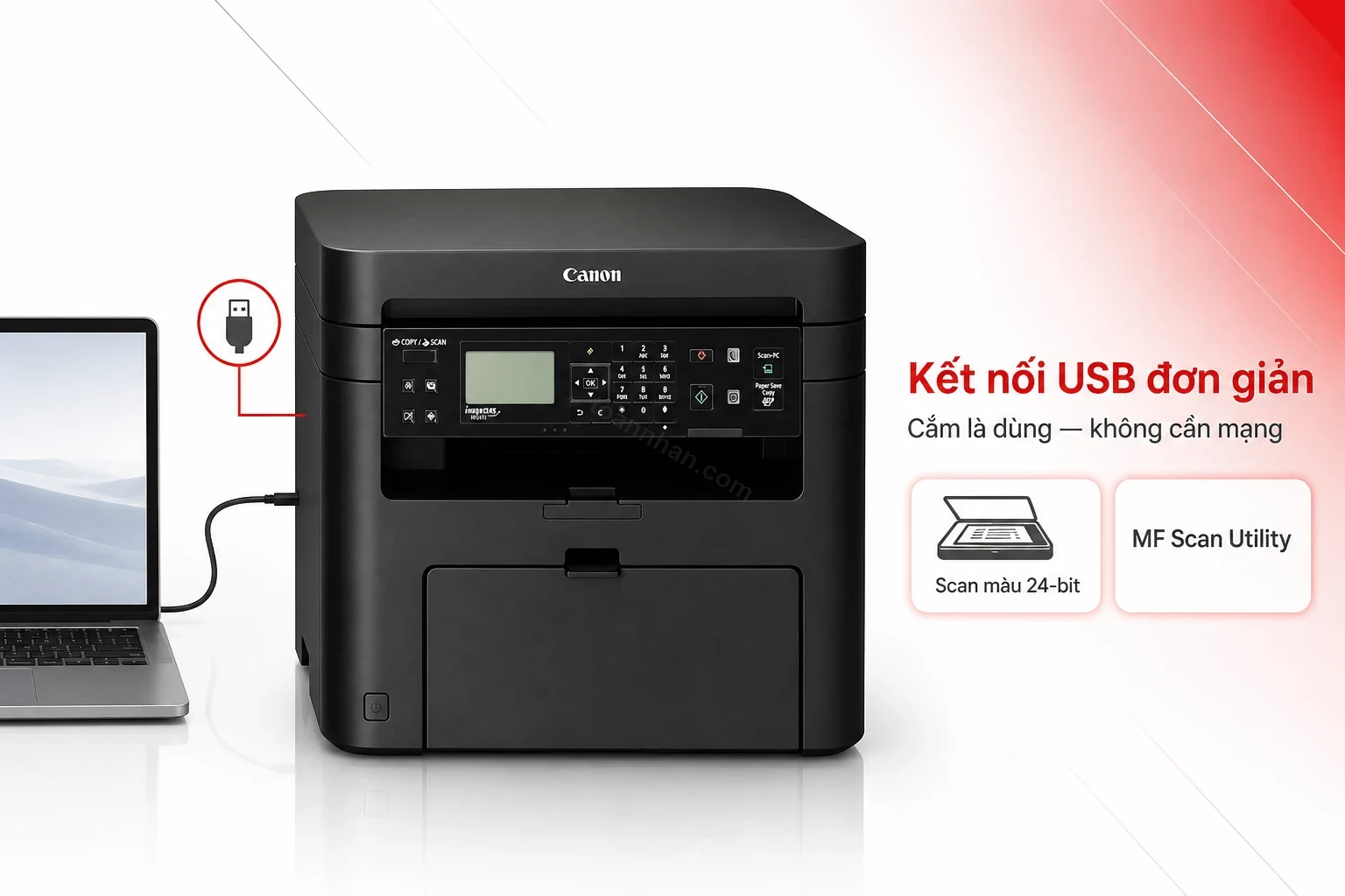 Kết nối USB đơn giản trên Canon MF241D