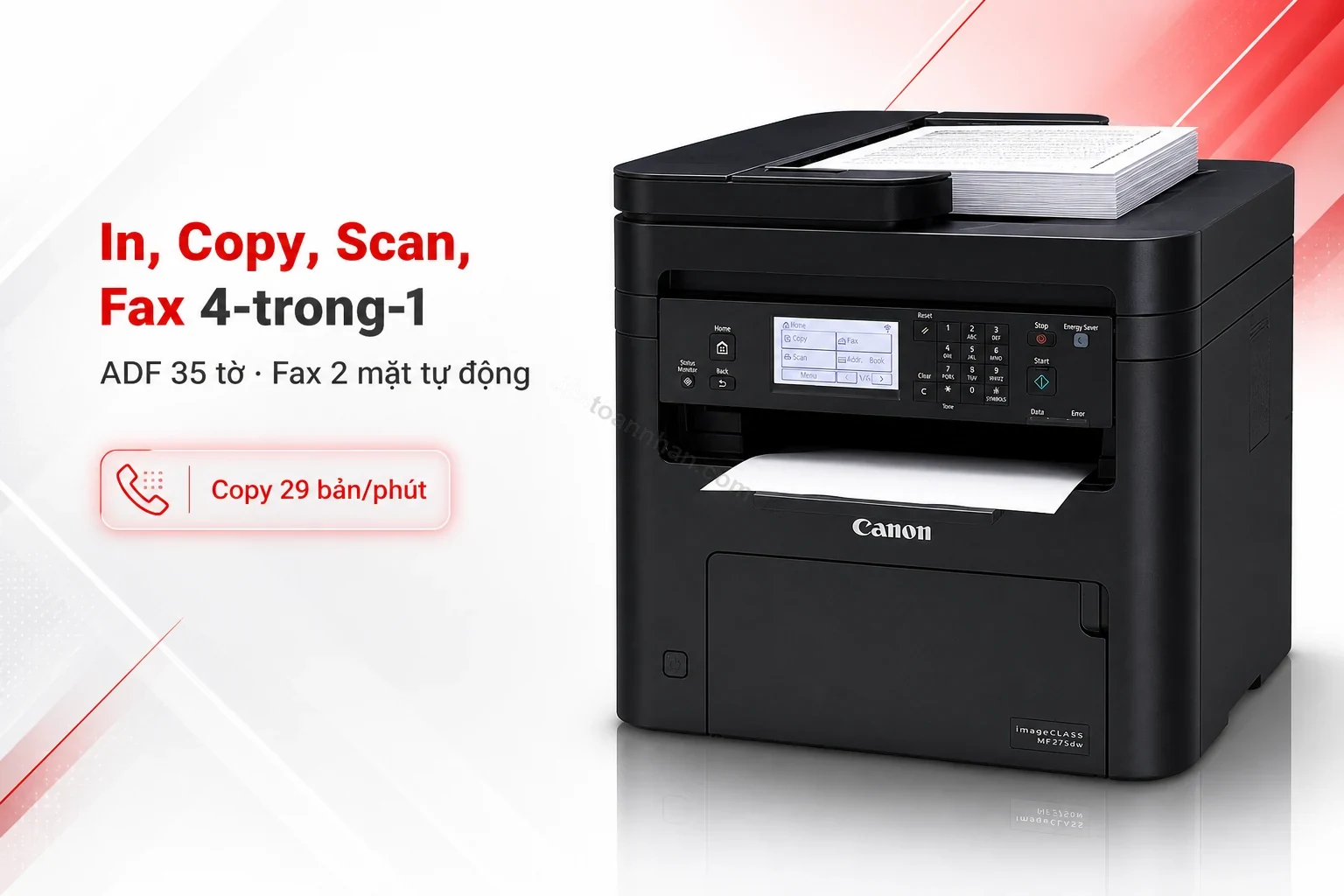 Khay ADF và chức năng Fax trên máy in đa năng Canon MF275dw