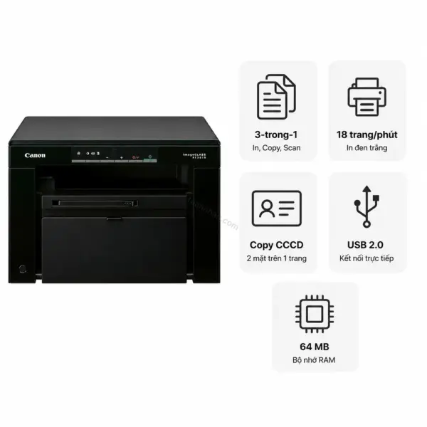 Máy in laser đen trắng đa năng Canon imageCLASS MF3010AE