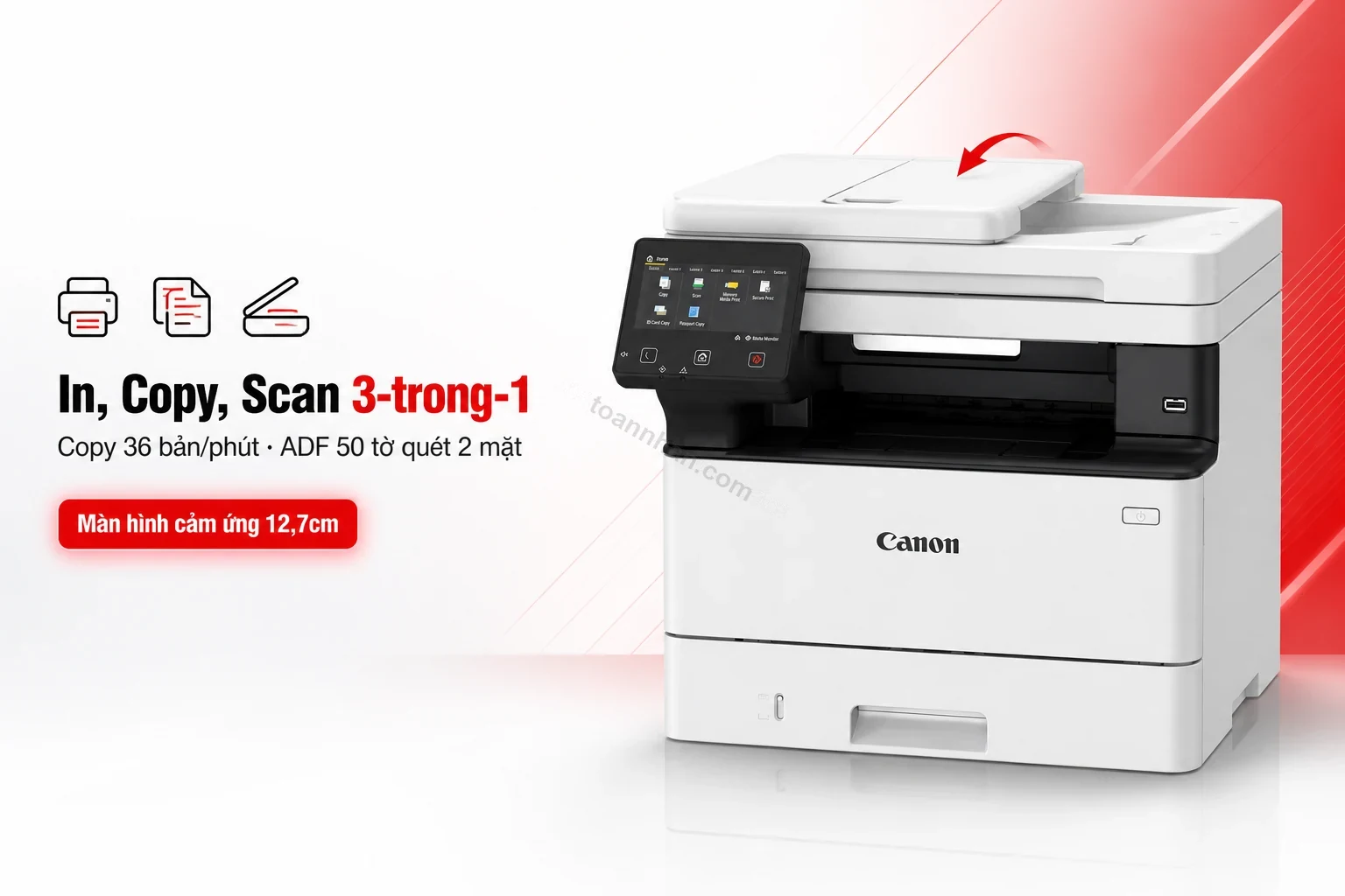 Màn hình cảm ứng và bảng điều khiển máy in đa năng Canon MF461dw