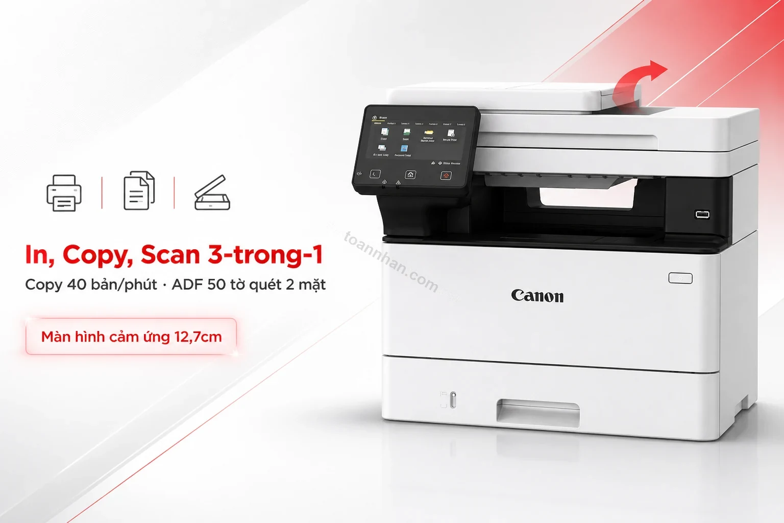 Màn hình cảm ứng và bảng điều khiển máy in đa năng Canon MF463dw