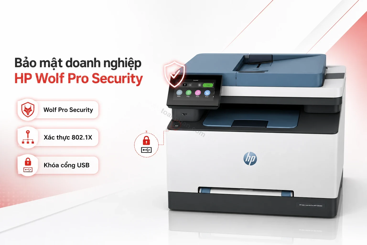 HP Color LaserJet Pro MFP 3303fdn bảo mật HP Wolf Pro Security