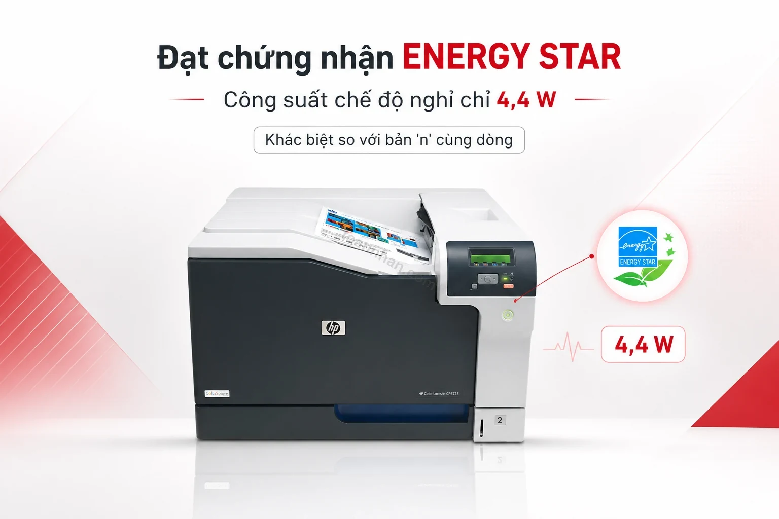 Nhãn chứng nhận ENERGY STAR của HP Color LaserJet Pro CP5225dn