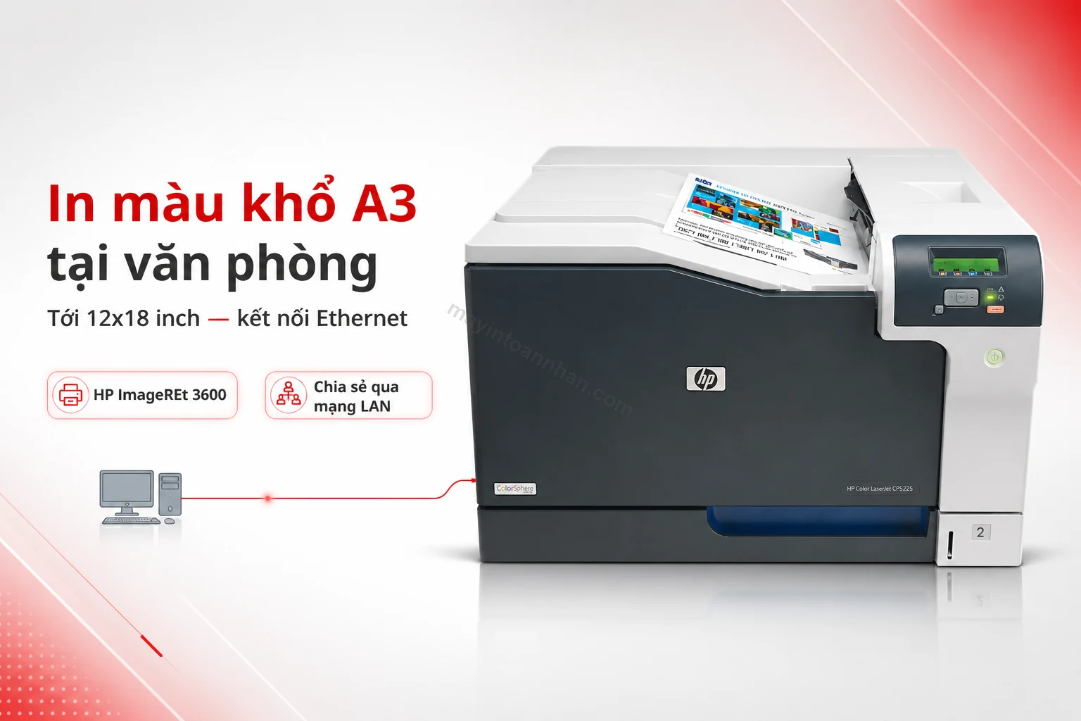 Bản in màu khổ A3 từ HP Color LaserJet Pro CP5225dn