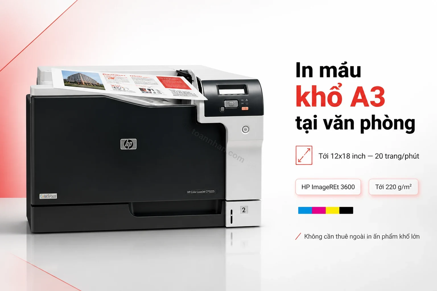 Bản in màu khổ A3 từ HP Color LaserJet Pro CP5225n