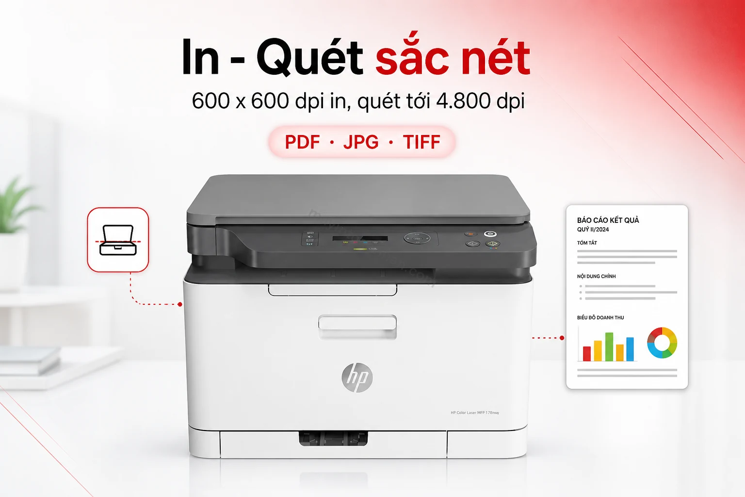 Mẫu in màu và bản quét từ máy in HP Color Laser MFP 178nw