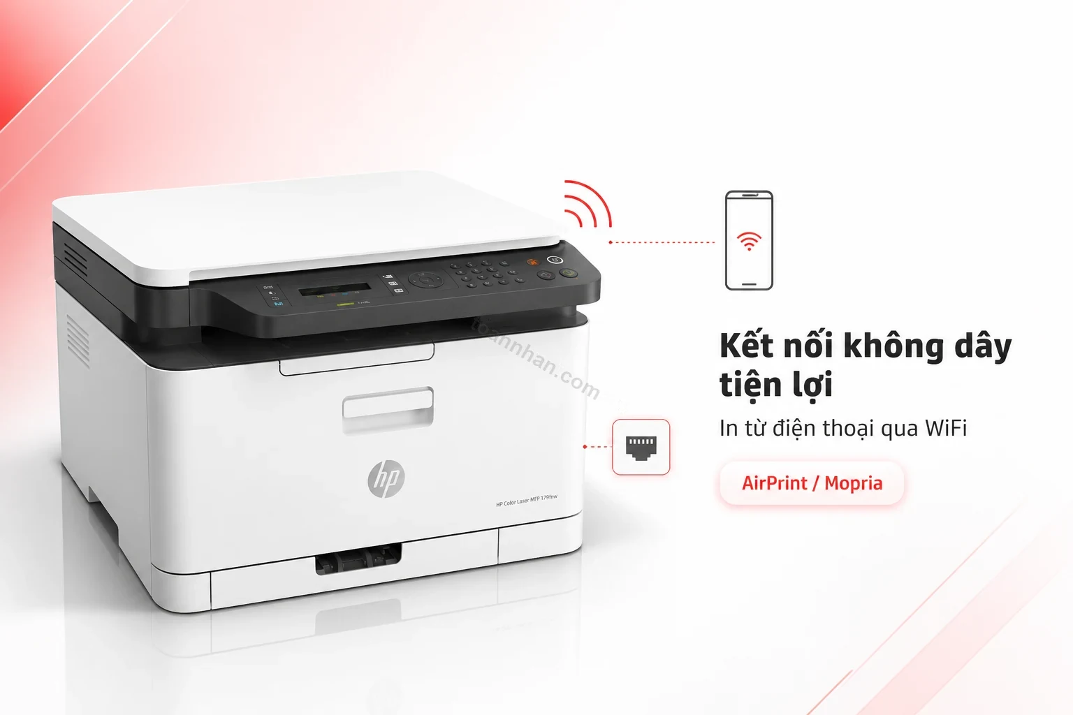 In không dây qua WiFi từ điện thoại trên HP Color Laser MFP 179fnw