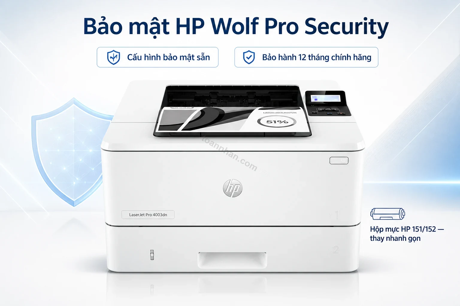 Bảo mật HP Wolf Pro Security trên máy in HP LaserJet Pro 4003dn