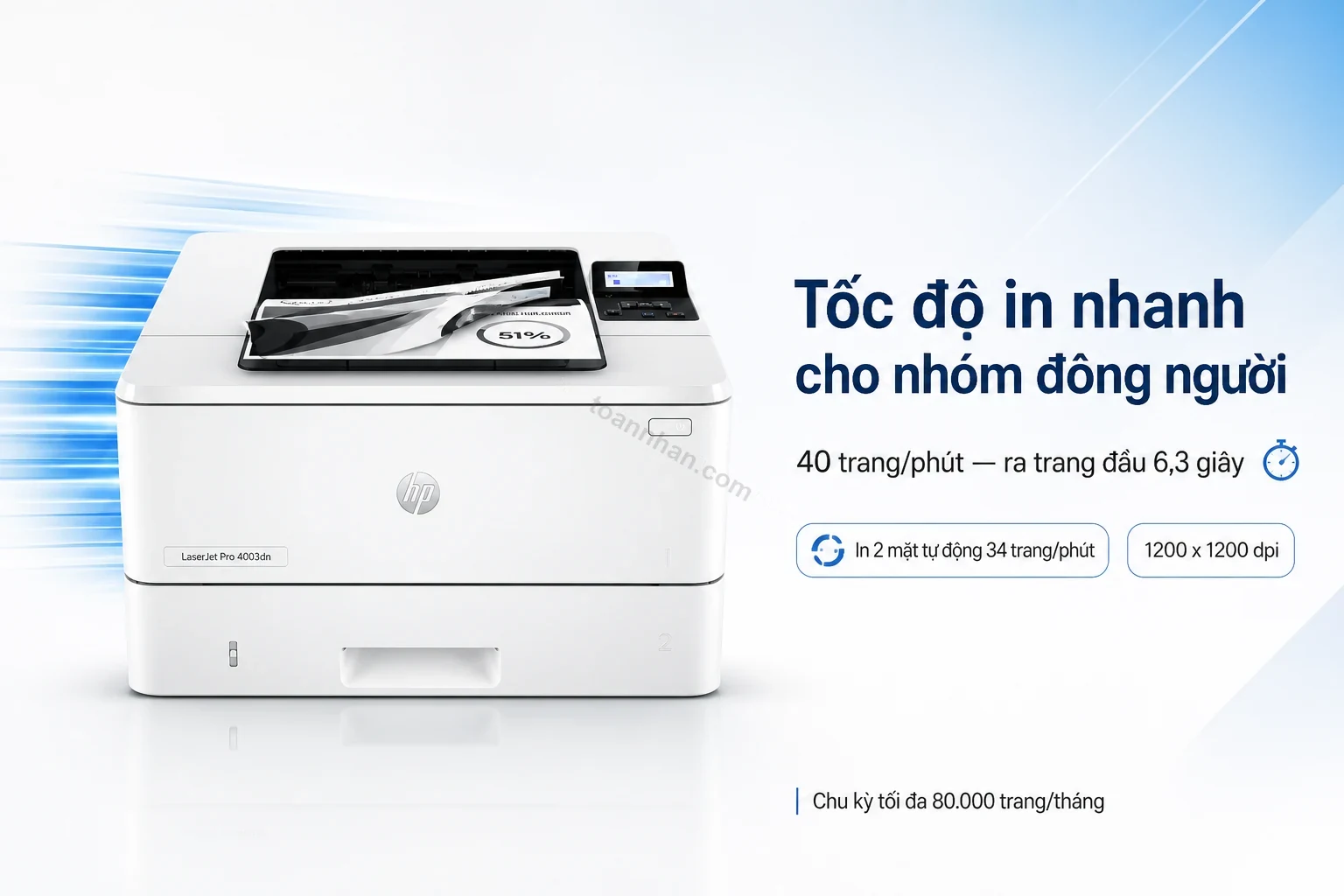 HP LaserJet Pro 4003dn in tài liệu văn phòng tốc độ cao
