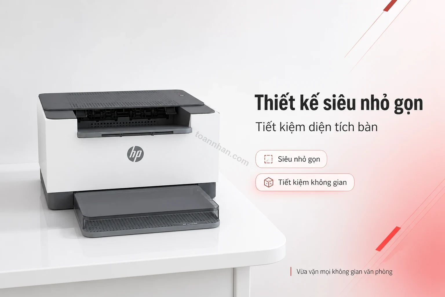 HP LaserJet M211dw thiết kế siêu nhỏ gọn đặt trên bàn làm việc