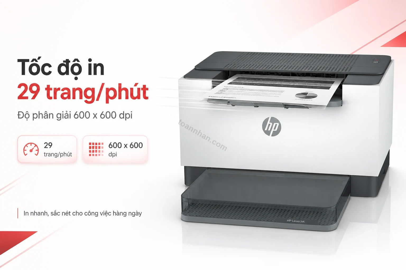 HP LaserJet M211dw đang in tài liệu văn phòng tốc độ cao
