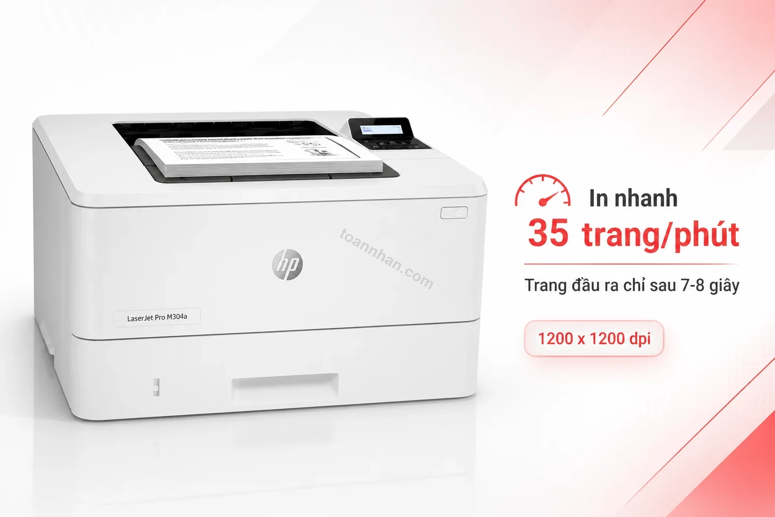 Tốc độ in 35 trang/phút của máy in HP LaserJet Pro M304a, văn bản in ra sắc nét