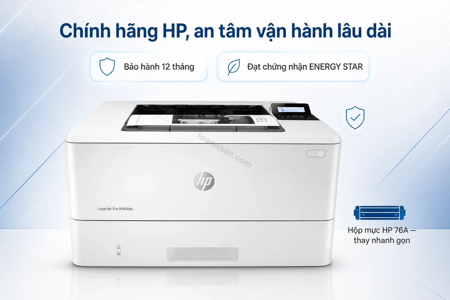 Tem nhãn chính hãng và hộp mực HP 76A của máy in HP LaserJet Pro M404dn Chính hãng