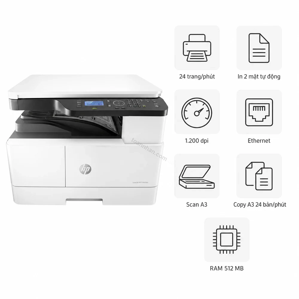 Máy in laser đen trắng đa năng HP LaserJet MFP M440DN khổ A3