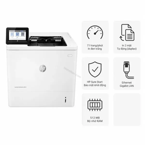 Máy in laser đen trắng HP LaserJet Enterprise M612dn