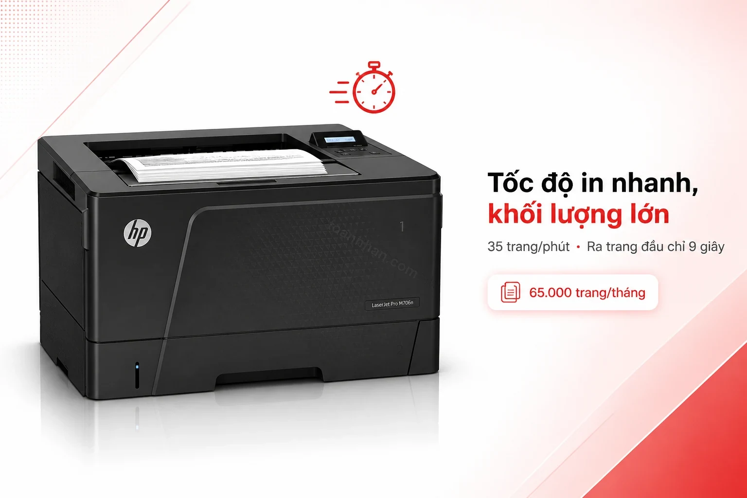 Tốc độ in 35 trang mỗi phút của HP LaserJet Pro M706N