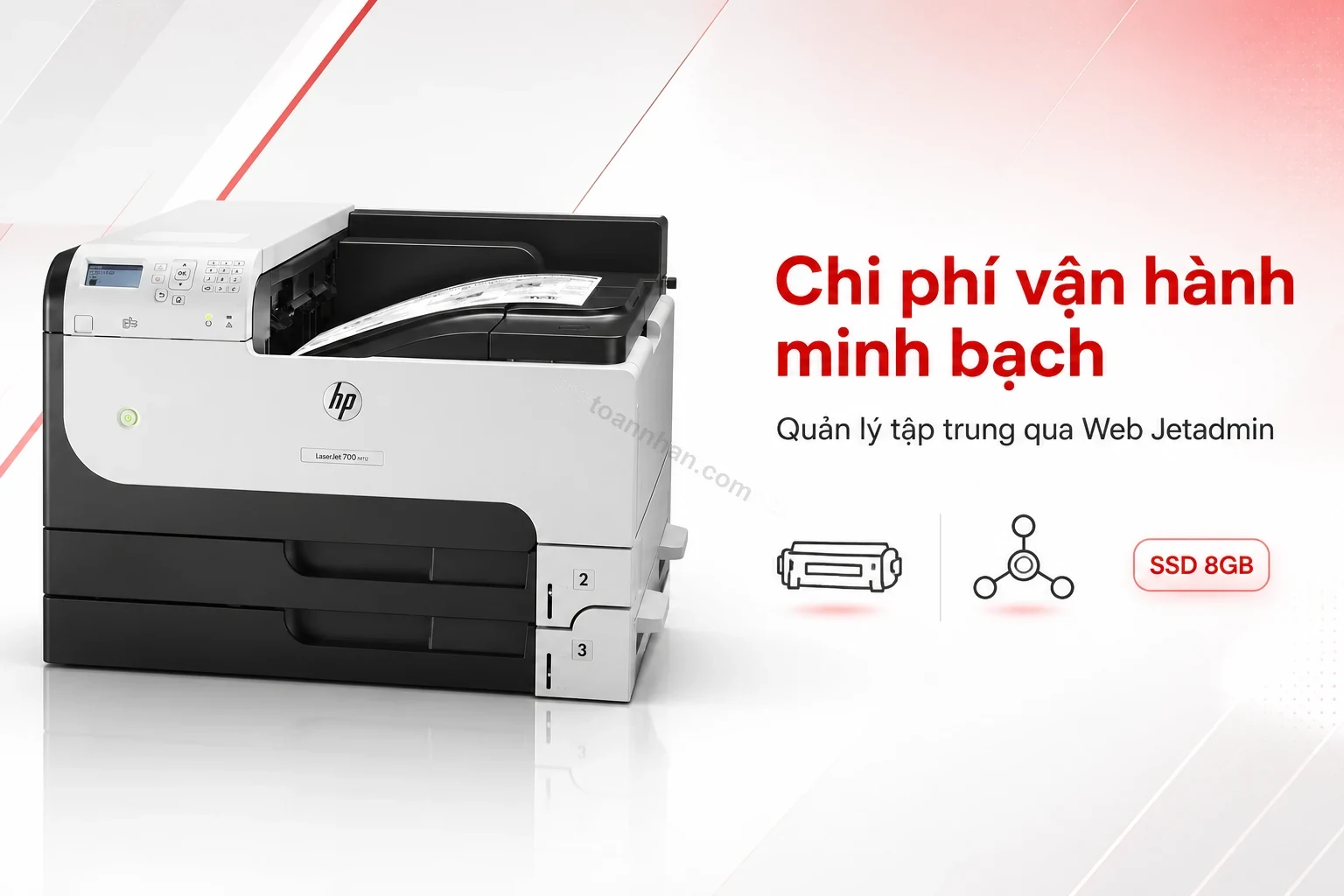 Chi phí vận hành minh bạch với mực Greentech CF214A trên HP LaserJet Enterprise M712dn