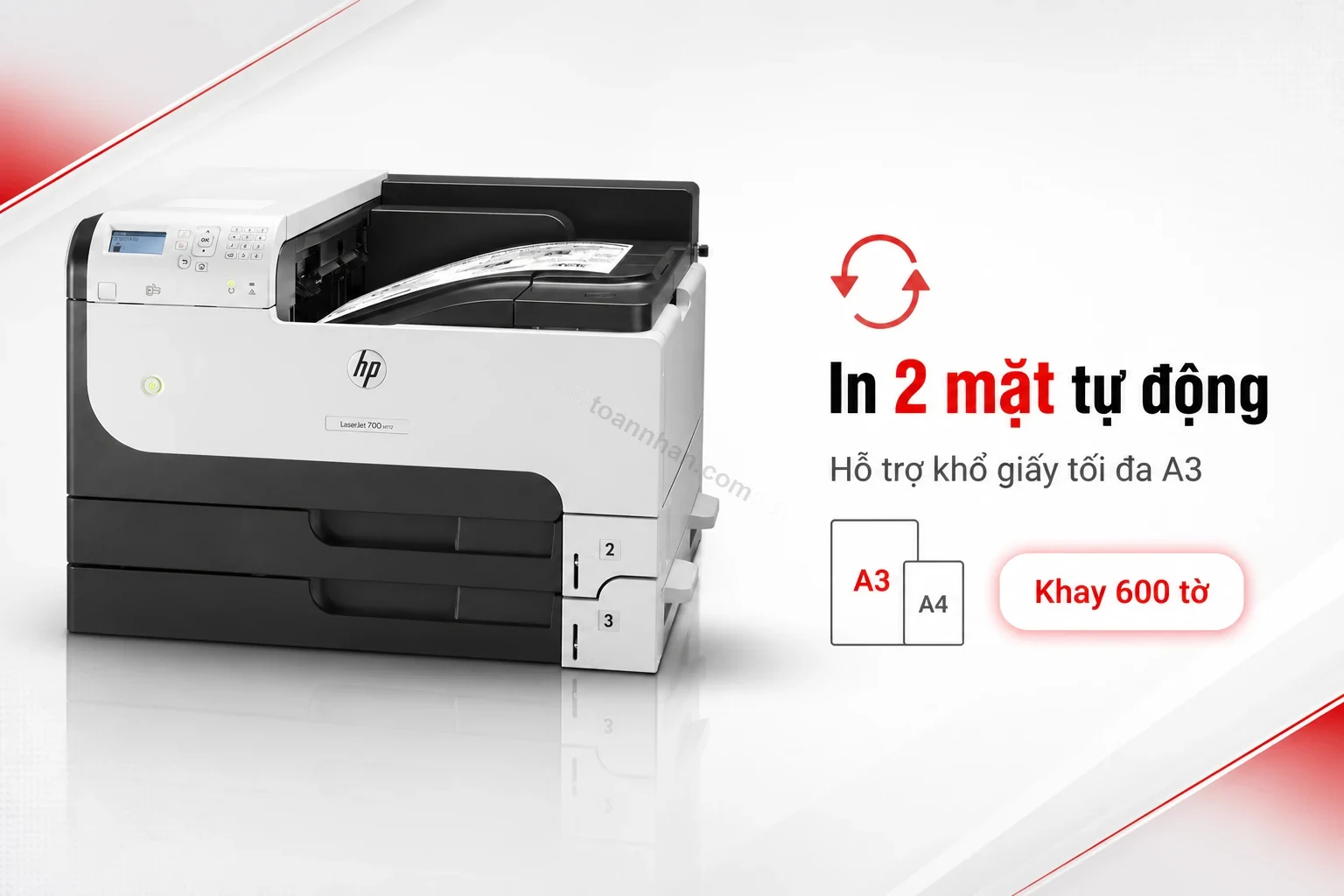 In 2 mặt tự động khổ A3 trên HP LaserJet Enterprise M712dn