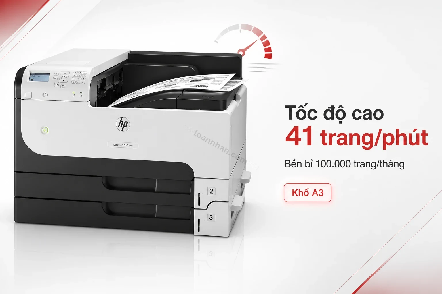 HP LaserJet Enterprise M712dn in tốc độ cao 41 trang một phút khổ A3