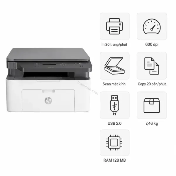 Máy in laser đen trắng đa năng HP LaserJet MFP 136A
