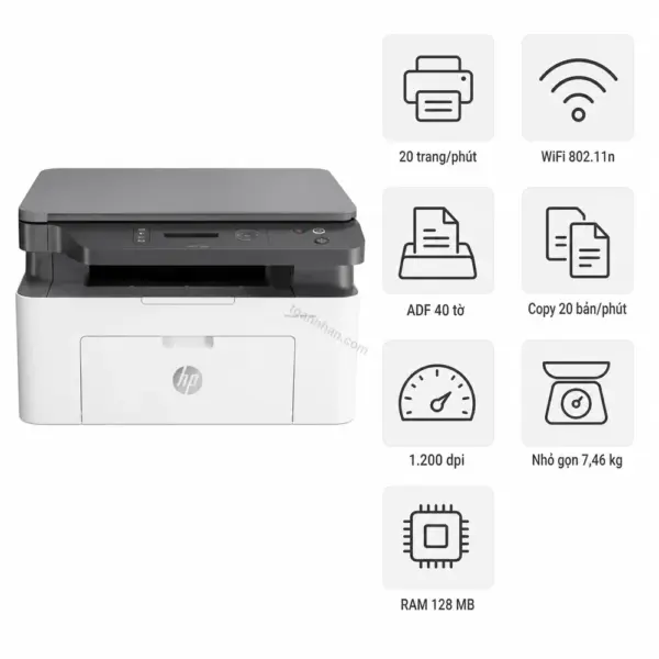 Máy in laser đen trắng đa năng HP LaserJet MFP 136w