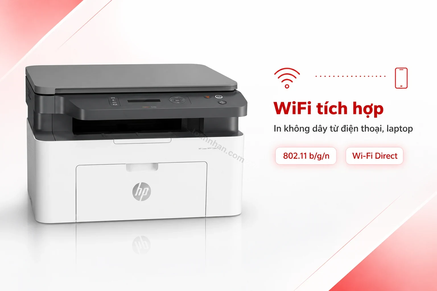 HP LaserJet MFP 136w kết nối WiFi in không dây