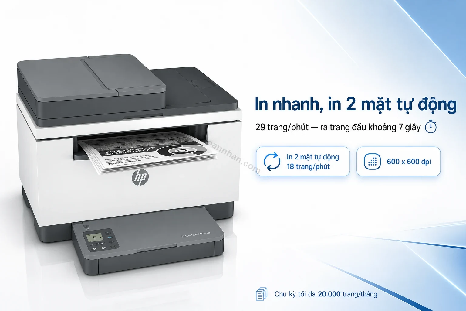 HP LaserJet MFP M236sdw in 2 mặt tự động tài liệu văn phòng
