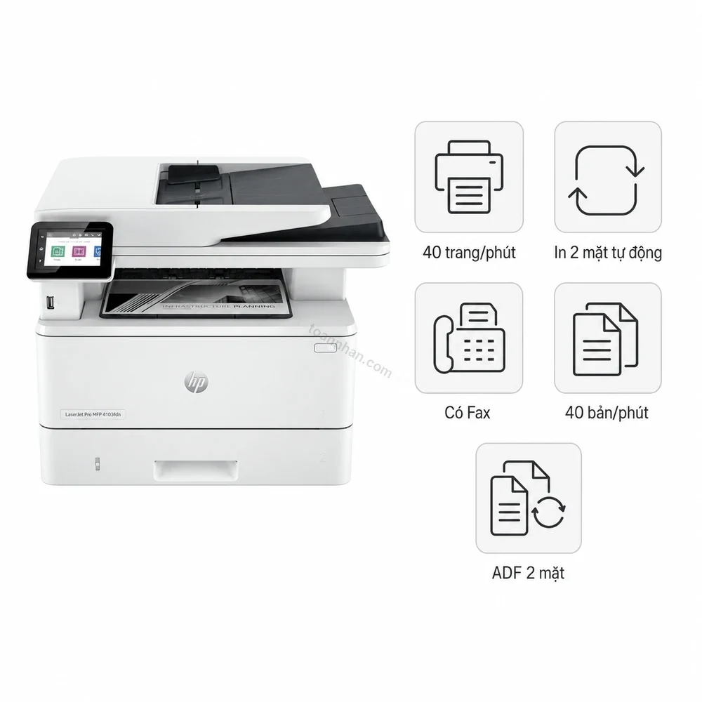 Máy in laser đen trắng đa năng HP LaserJet Pro MFP 4103fdn