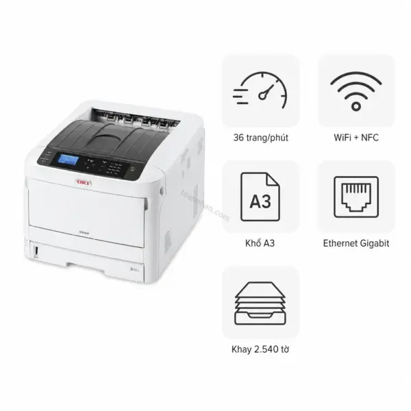 Máy in laser màu OKI C834NW khổ A3